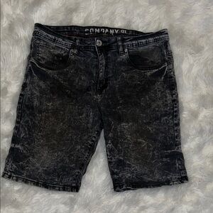 Men's Washed Black Denim Shorts